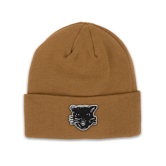 Cat Head Tan Beanie